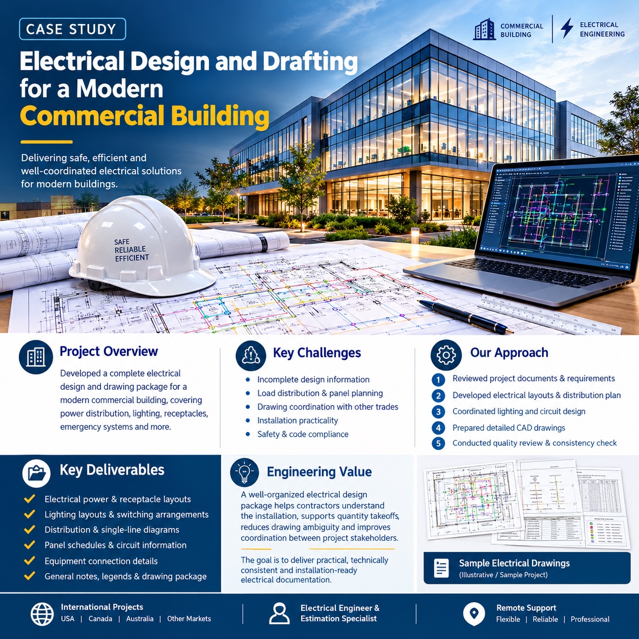 Electrical Design and Drafting for a Modern Commercial Building